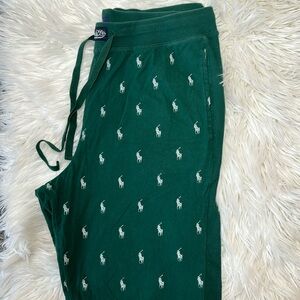 Polo Ralph Lauren Men's All Over Pony Sleepwear Sweat Pant in Hunt Club Green